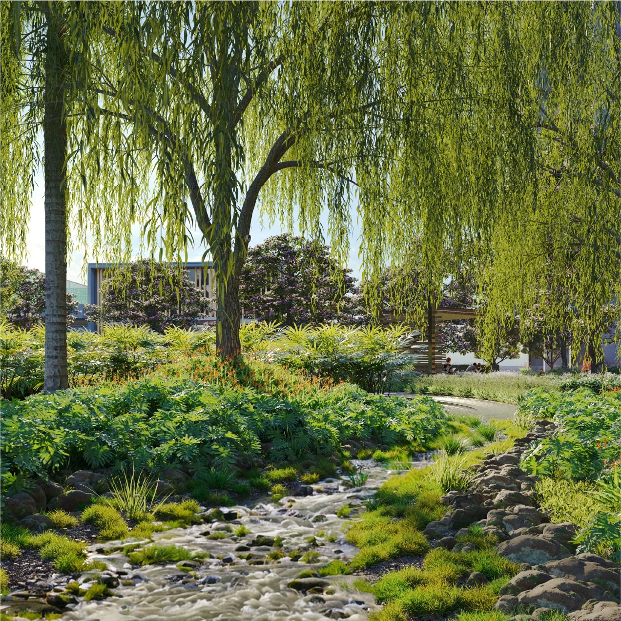 Water Swale & Woodland Forest